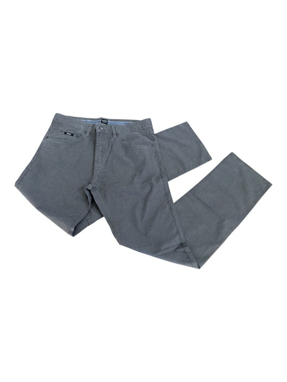 Hugo Boss Pants Maine 10 Beige Grey Straight 32x34 Regular Fit Stretch Greige